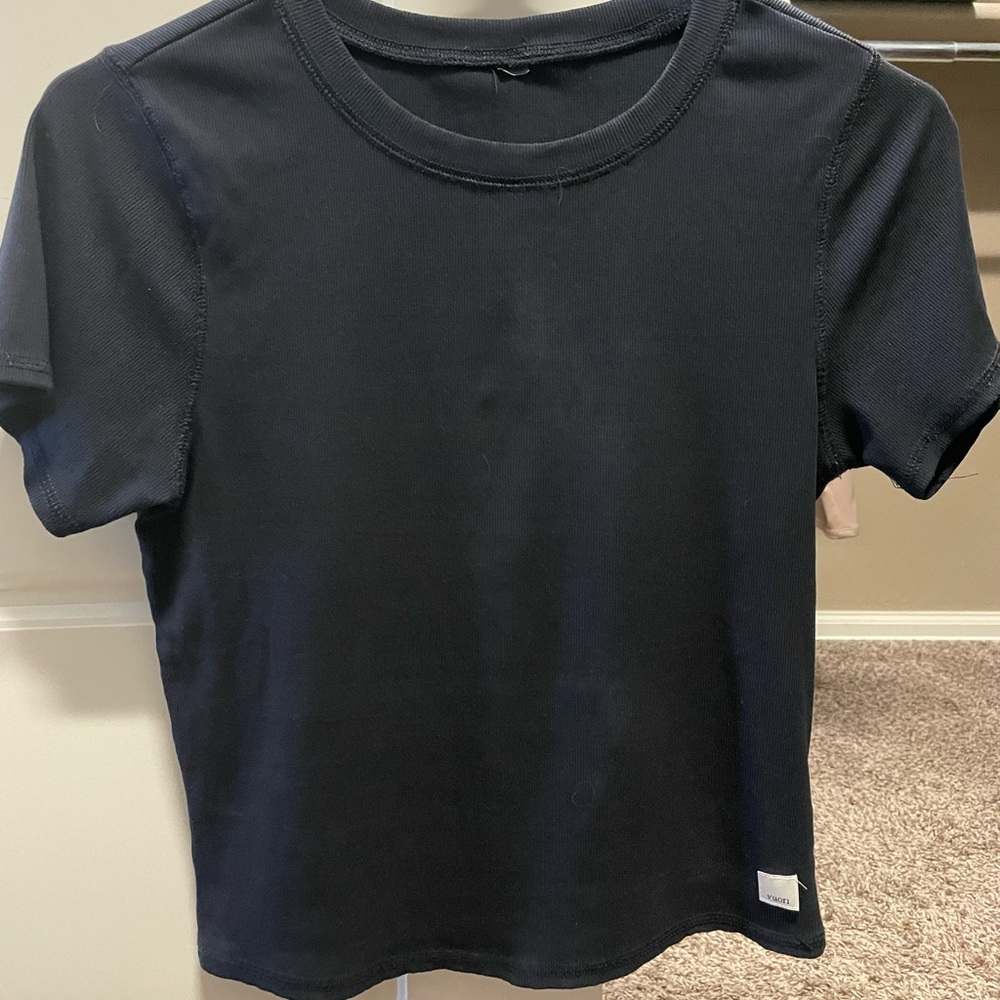 Vuori Mudra Ribbed Tee - Black - Medium
